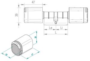 SALTO Neo cilinder blueprint afmetingen