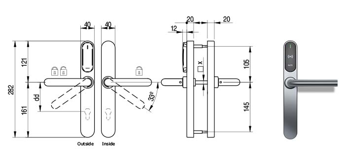 XS4 Original+ tekening afmetingen